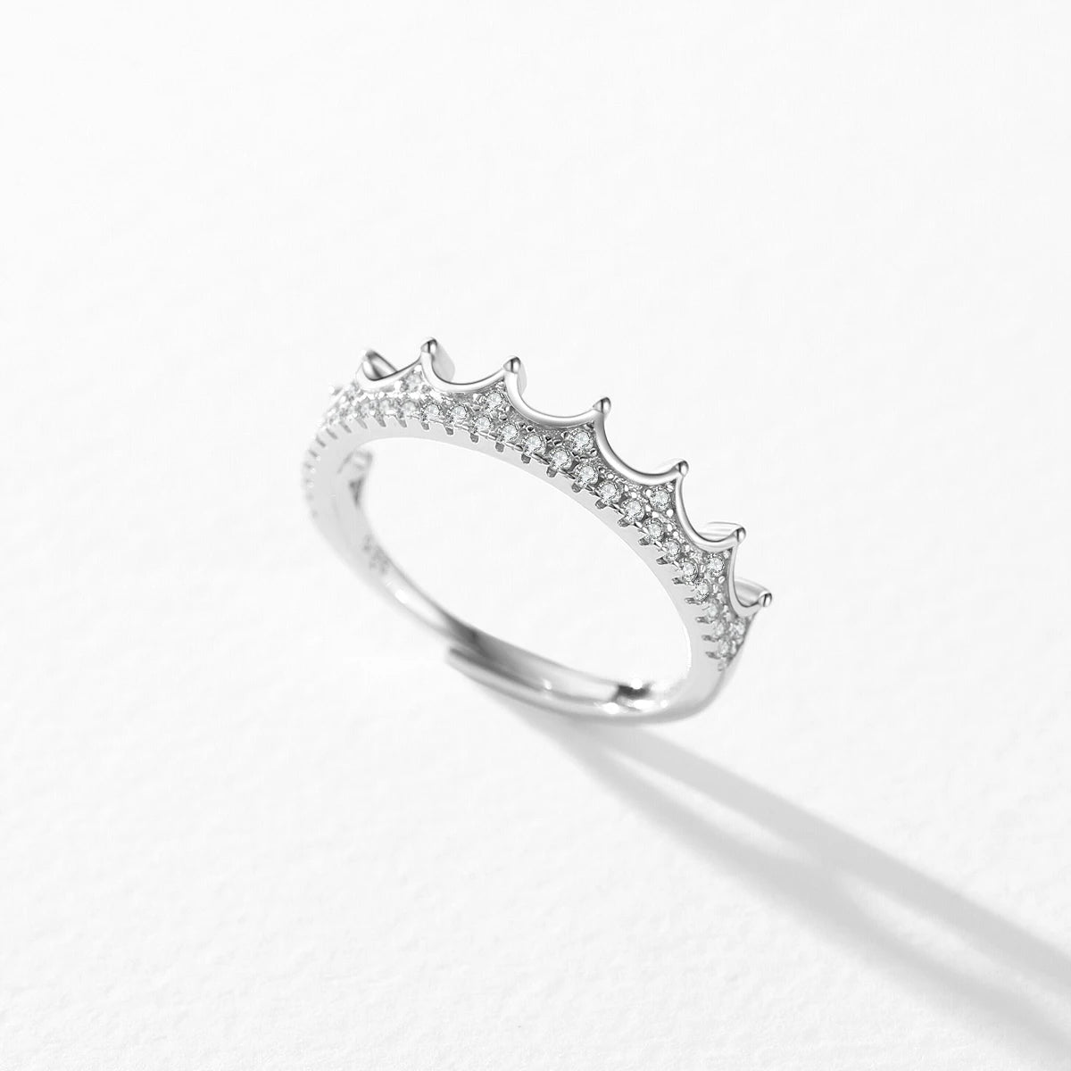 Anillo de dedo MODIAN de plata de ley 925 con circonita cúbica transparente, moderno, de tamaño abierto y ajustable, para mujer, joyería fina para boda, regalo