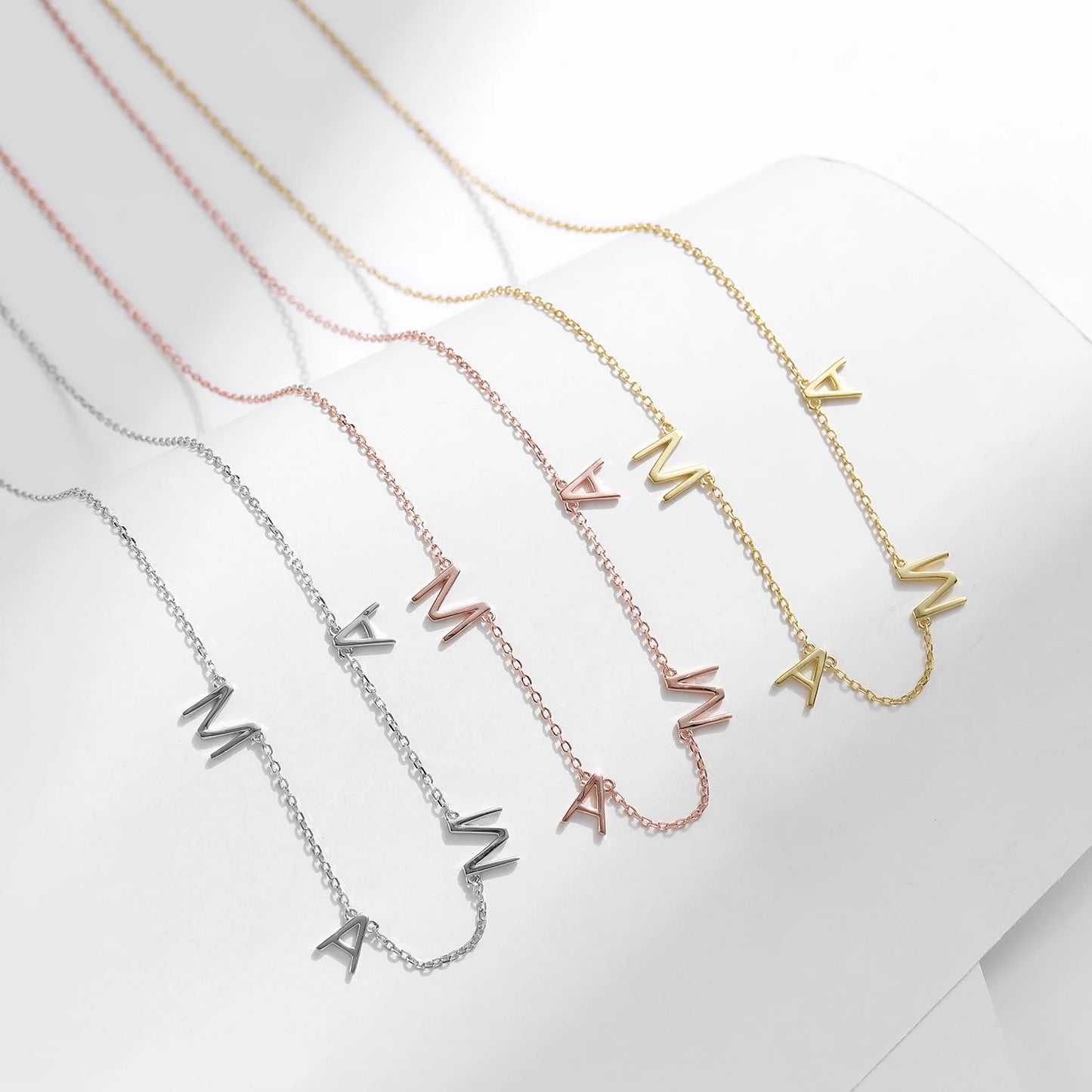 Collar con colgante clásico de MAMA de MODIAN en plata de ley 925, color oro rosa brillante, para mujer, joyería fina, regalo