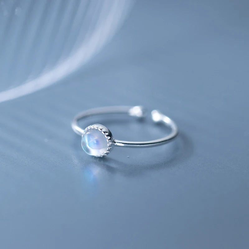 Anillo ajustable Modian de plata de ley 925 100% con cristales ovalados arcoíris para mujer, joyería fina de lujo para bodas.