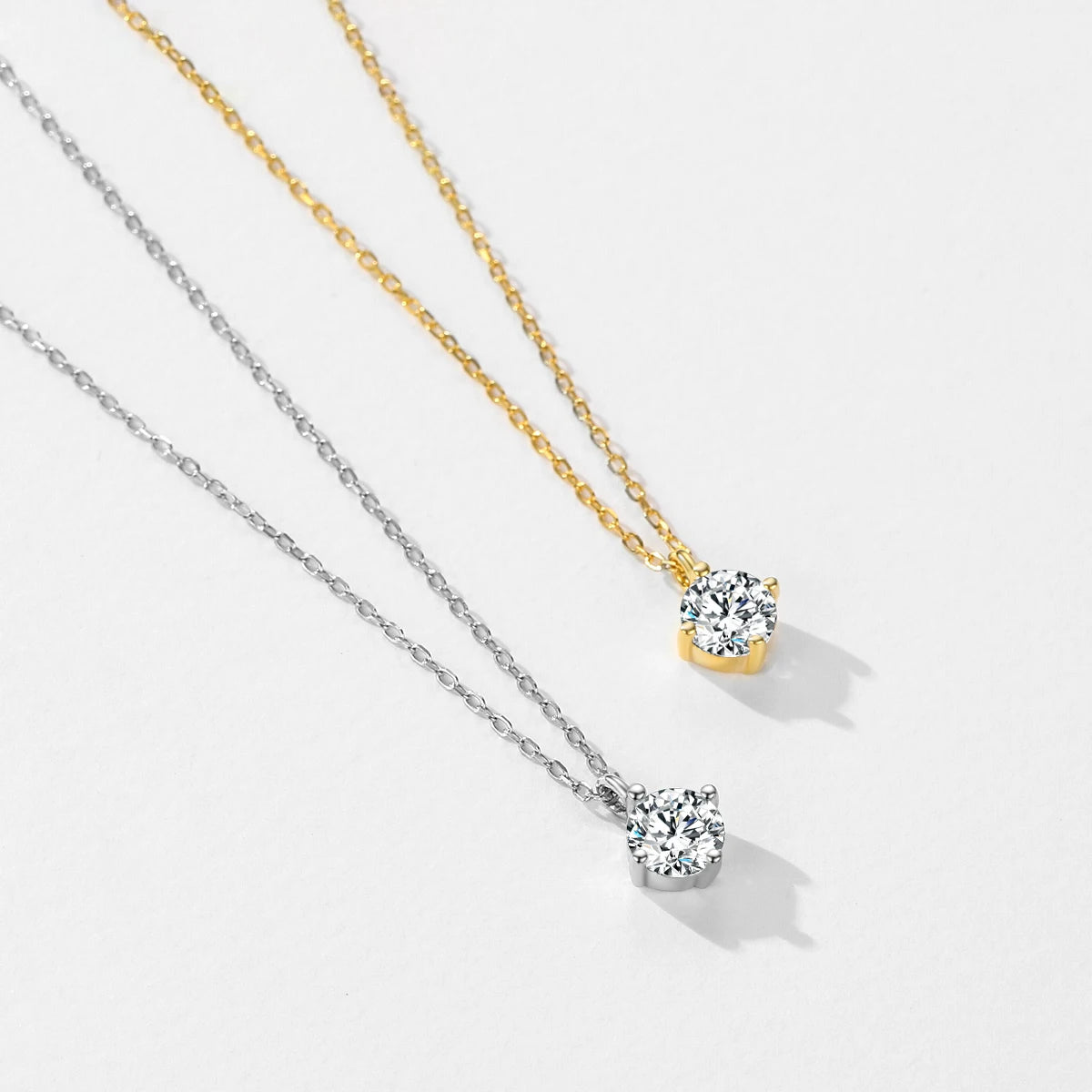MODIAN 925 Sterling Silver Classic Round 1CT High Quality Zirconia Pendant Necklaces For Women Wedding Luxury Fine Jewelry Gift
