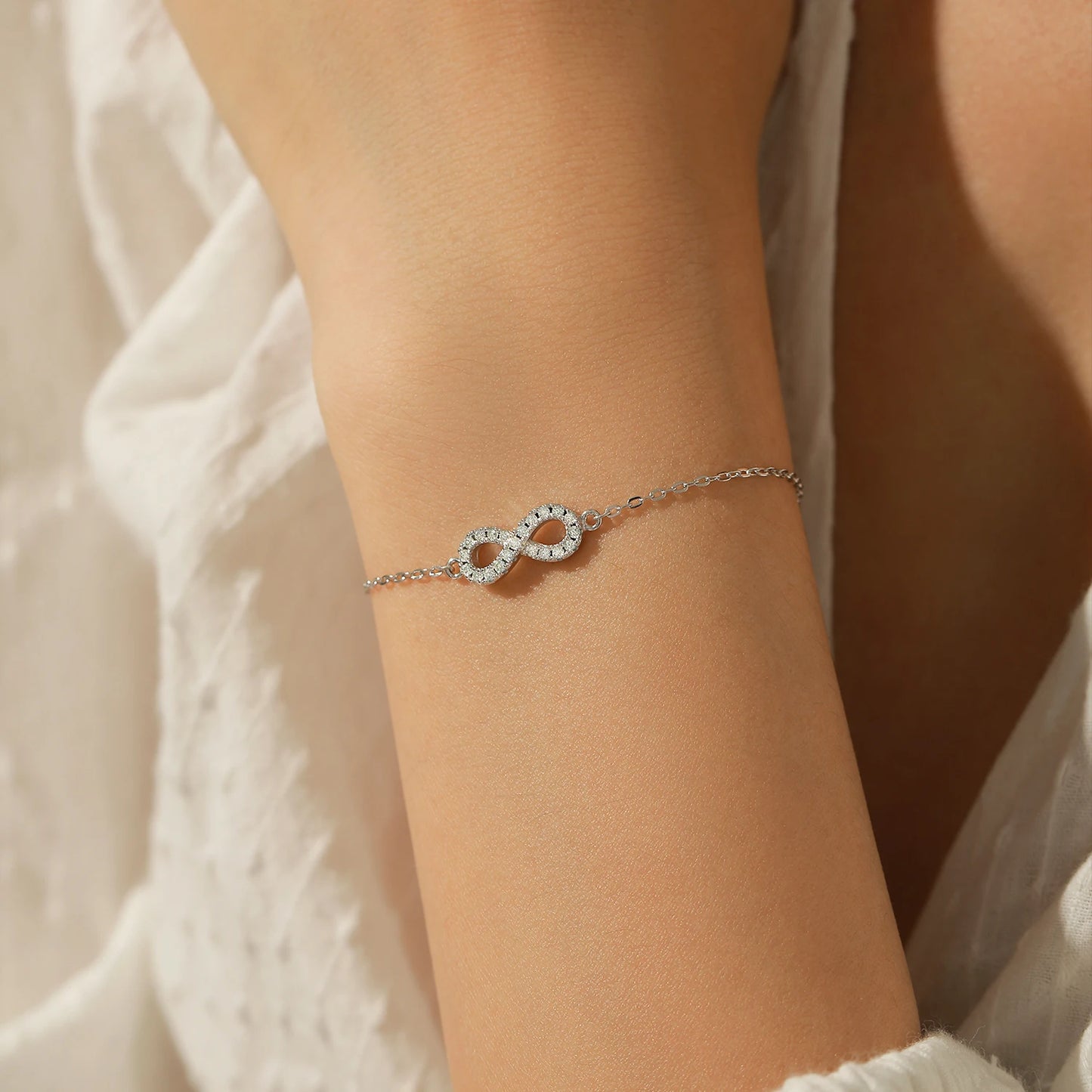 Pulsera MODIAN de moissanita color D con diamantes creados en laboratorio, plata de ley 925, romántica, exquisita, amor infinito, joyería para mujer