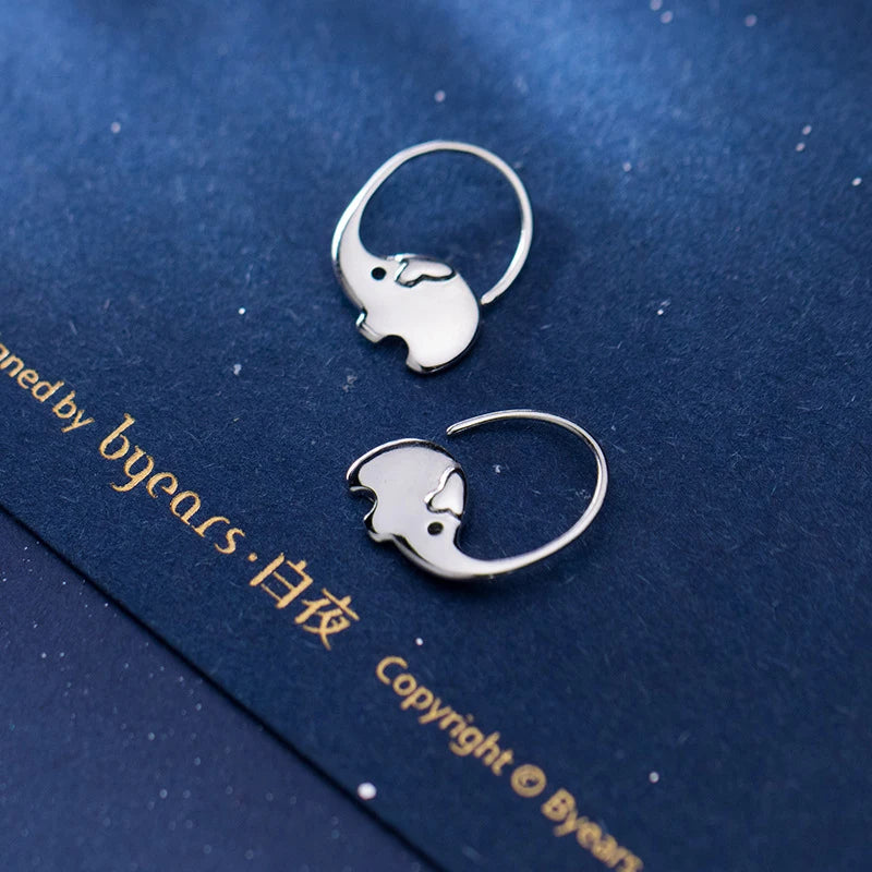 Pendientes de elefante Modian para mujer, regalo de moda, auténticos pendientes de gancho de plata de ley 925, joyería fina Brincos
