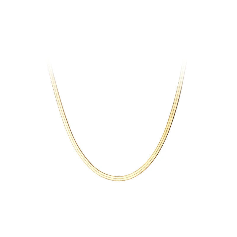 Collar de cadena de serpiente simple de plata esterlina 925 MODIAN, cadena de cuello de color dorado moderno para mujeres, joyería fina de compromiso y boda.