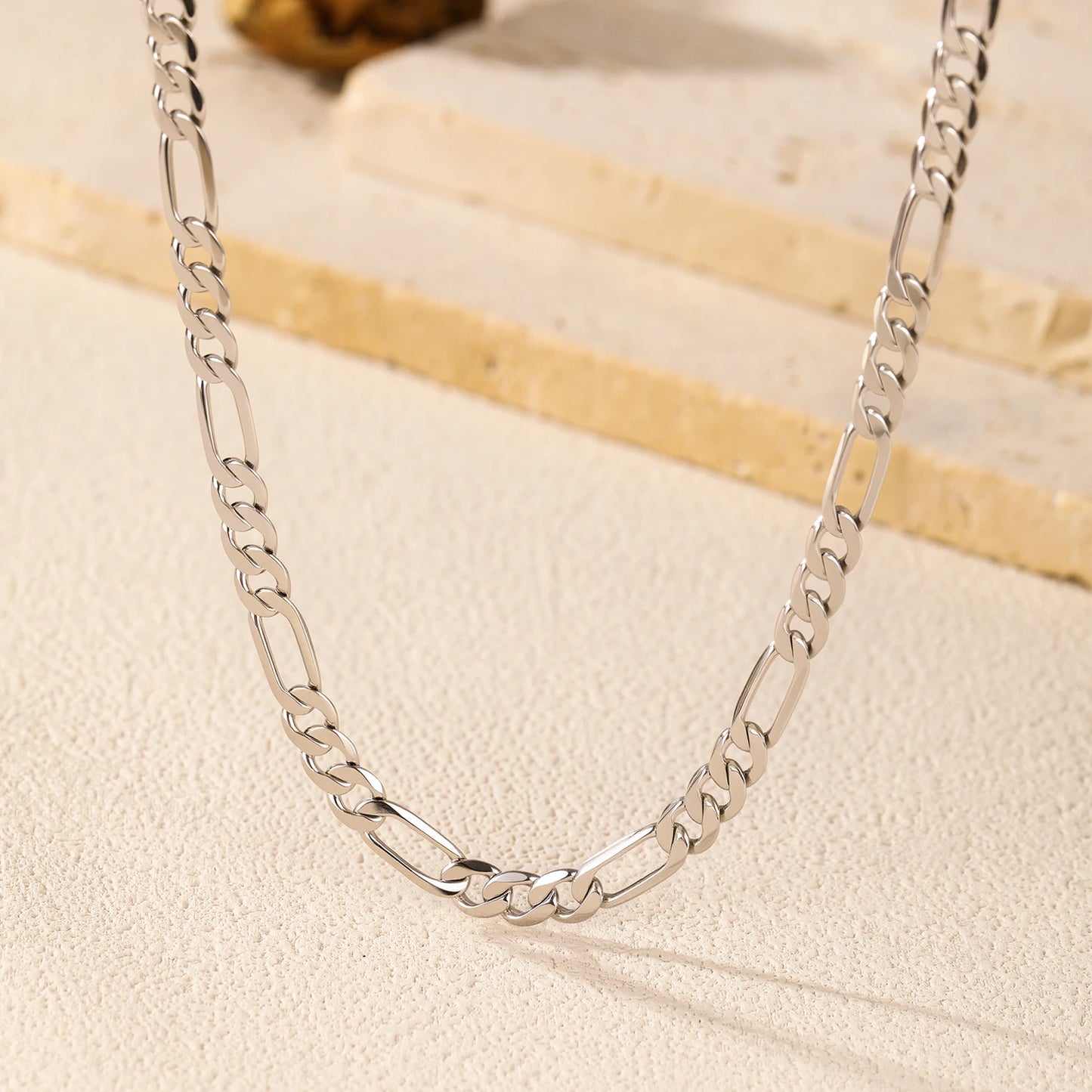 Collar corto MODIAN de plata de ley 925 maciza con cadena Figaro geométrica simple para mujeres y hombres, joyería fina, regalos.