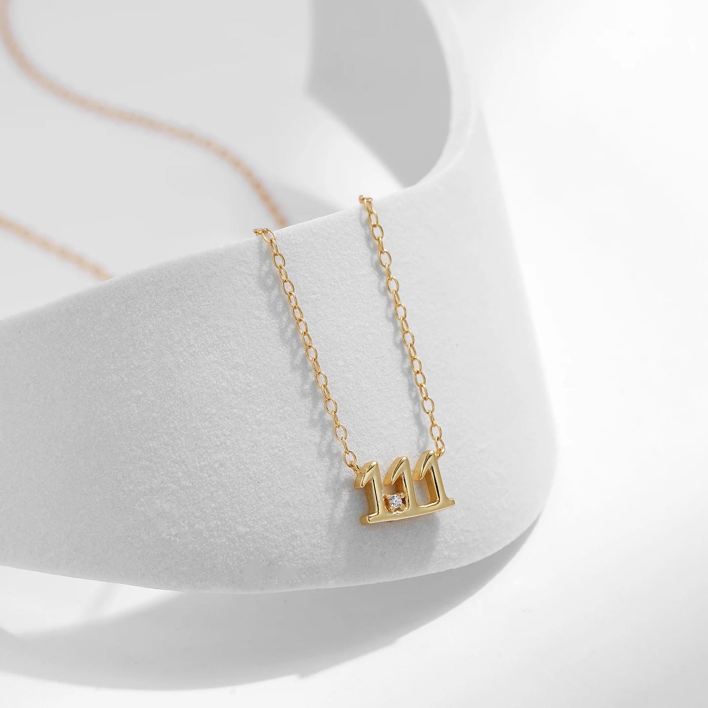Collares de moda MODIAN de plata de ley 925 con dígitos simples apilables, color dorado, ajustables, exquisitos colgantes para mujer, joyería