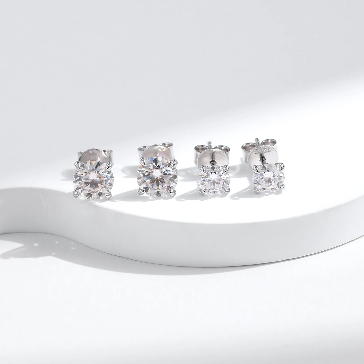 Pendientes de moissanita MODIAN de color D de 1 quilates, plata de ley 925, para boda, compromiso, diamantes creados en laboratorio, joyería para mujer, regalo