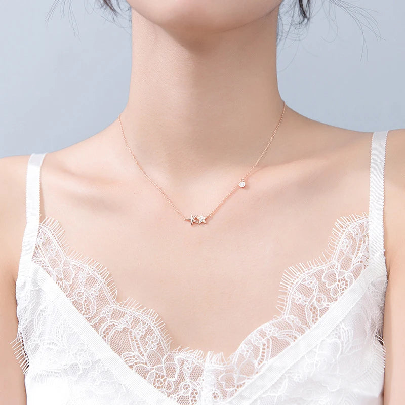 Gargantilla con colgante de estrella de mar de plata de ley 925 de Modian, nuevo diseño, para mujer, con circonita cúbica transparente, joyería fina de moda