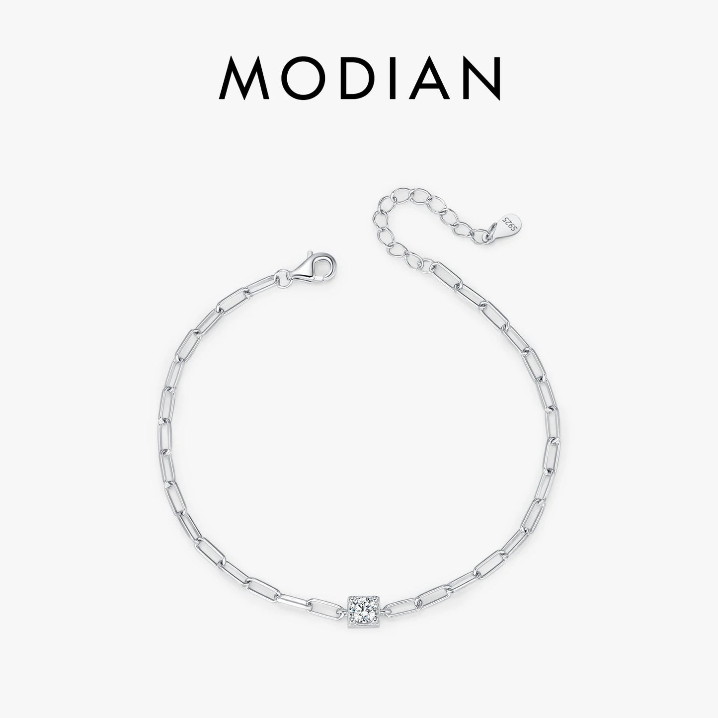 Pulsera MODIAN de moissanita color D transparente con diamantes de laboratorio de 0,3 quilates y plata de ley 925, elegante pulsera para mujer, joyería fina.