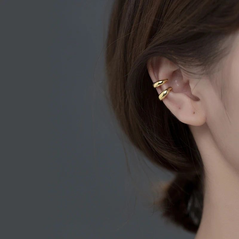 Pendientes de clip de plata de ley 925 con forma de C gruesa y minimalista de Modian Fashion para mujer, joyería fina, sin perforaciones.