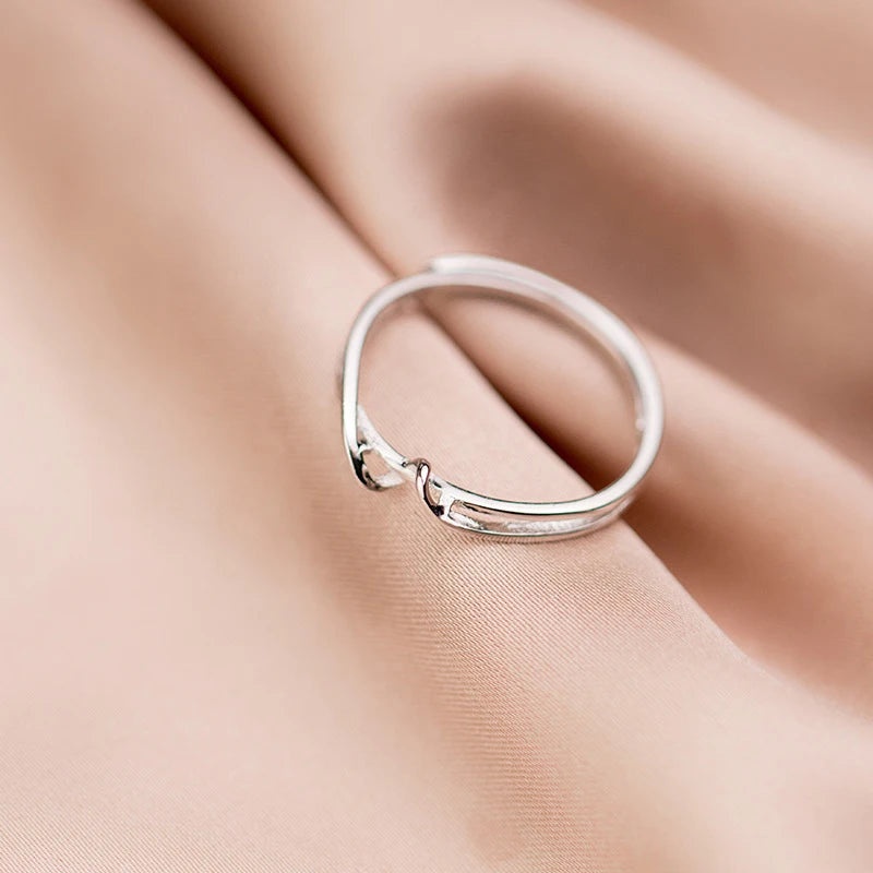Anillos de dedo Modian auténticos de plata de ley 925 con diseño de ondas, abiertos y ajustables, para mujer, joyería fina, regalos de fiesta