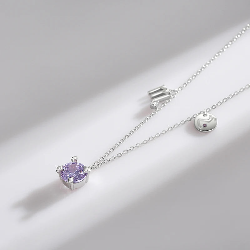 Collar Modian de plata de ley 925 con colgante de constelación de Escorpio, de lujo, con circonitas redondas, para mujer, joyería, bisutería, regalos para niña.