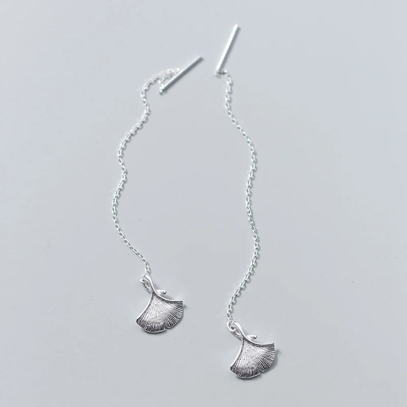 Pendientes largos Modian con borlas y conchas, clásicos, de plata de ley 925, con diseño de sirena, para mujer, joyería exquisita