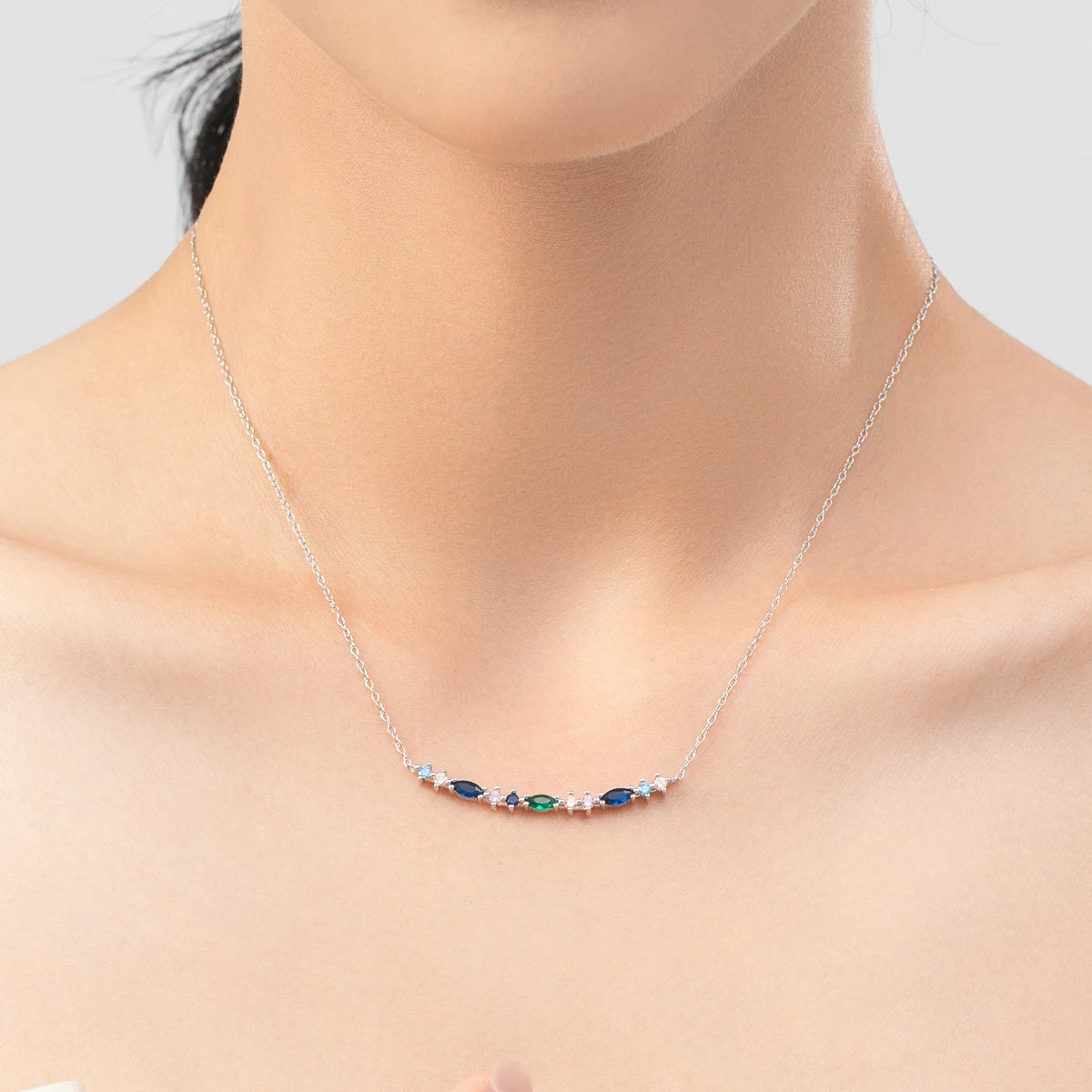 Collar con colgante largo y elegante de plata de ley 925 de MODIAN, cadena vintage para mujer, regalo de cumpleaños, joyería fina