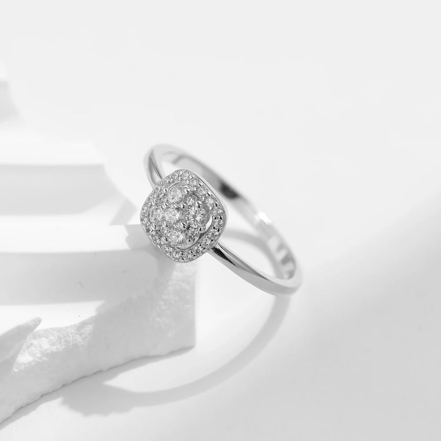 Anillo de boda de moissanita MODIAN con engaste pavé de color D VVS1 brillante, plata de ley 925, para mujer, joyería fina