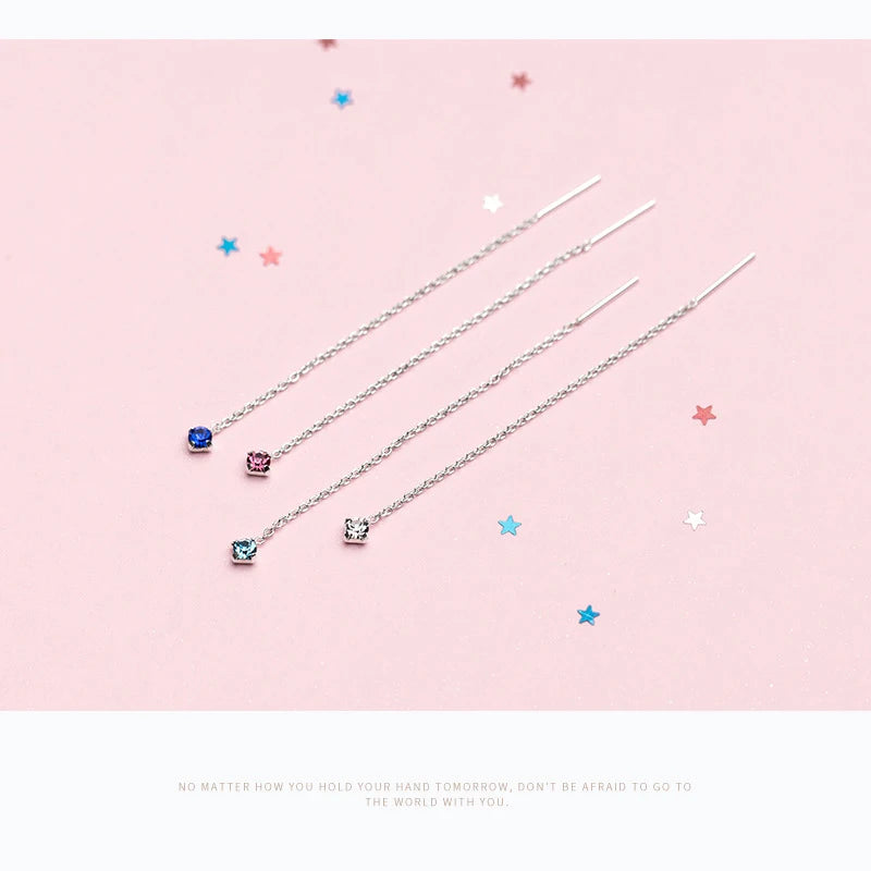 Pendientes largos con borlas y cristales de colores de Modian para mujer, gran oferta, joyería de plata de ley 925.