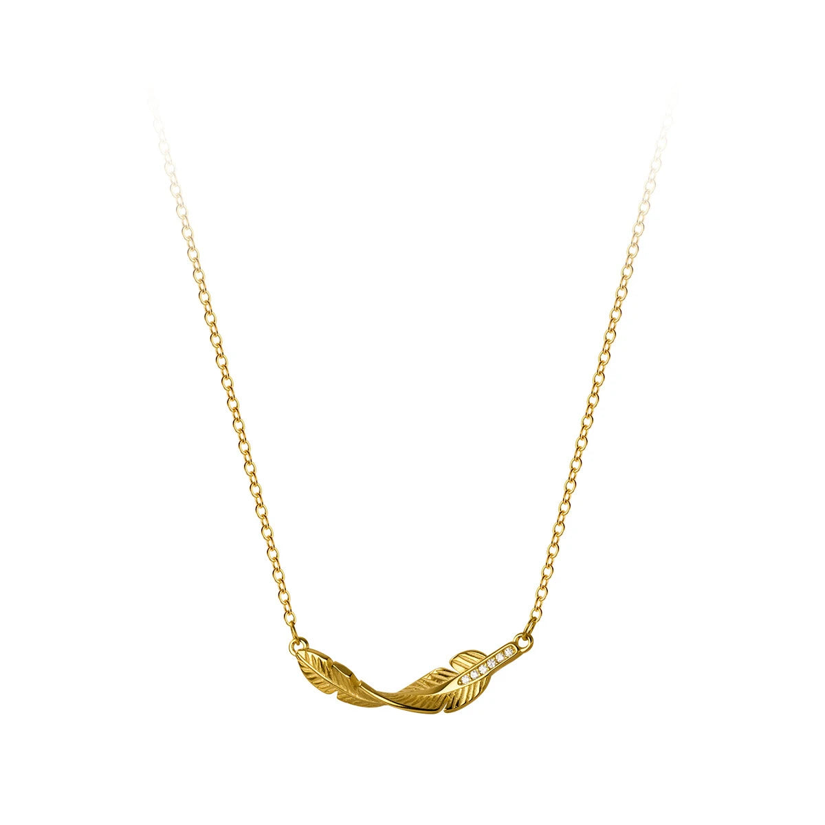 Collar con colgante geométrico de hoja de la suerte chapado en platino de Modian, cadena de eslabones de moda para mujer, ideal para el Día de San Valentín.