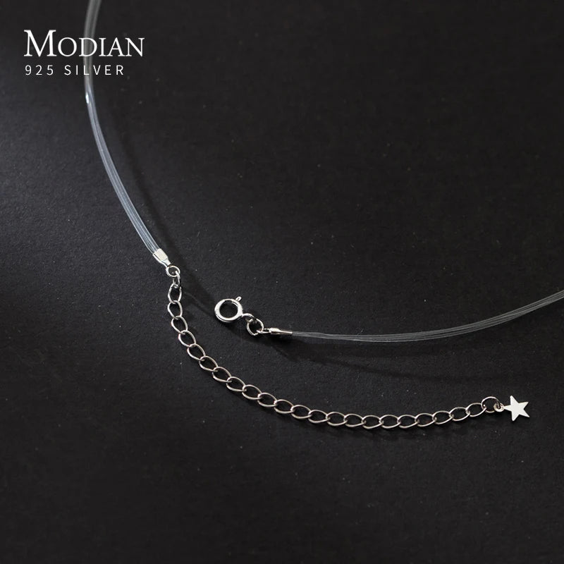 Modian Sparkling Cubic Zirconia Choker Necklace 925 Sterling Silver Stars Fashion Necklaces For Women Party Fine Jewelry Gifts