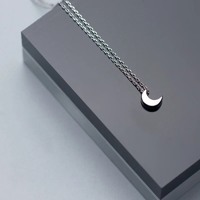Colgante clásico Modian de media luna de plata 100 % para mujer, de moda, de plata de ley 925, estilo bonito, joyería fina.