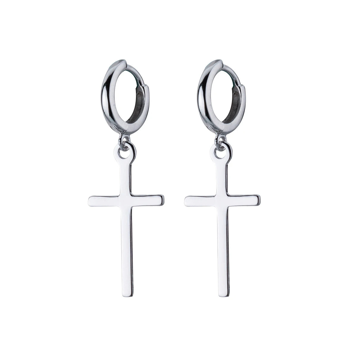 Pendientes colgantes con forma de cruz de Modian para mujer, aretes clásicos de moda, joyería de plata de ley 925