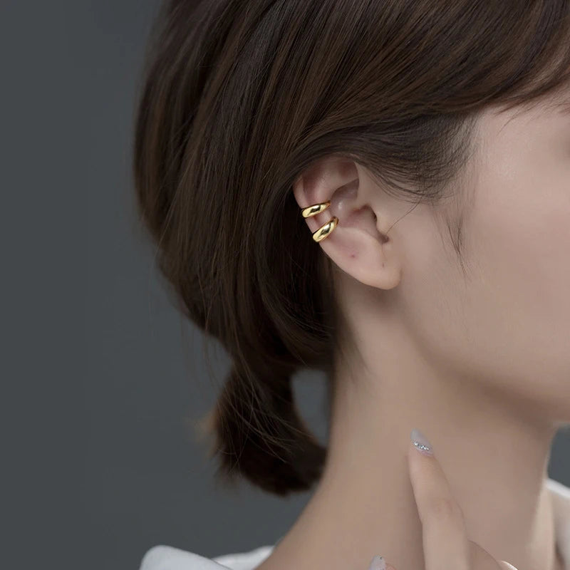 Pendientes de clip de plata de ley 925 con forma de C gruesa y minimalista de Modian Fashion para mujer, joyería fina, sin perforaciones.
