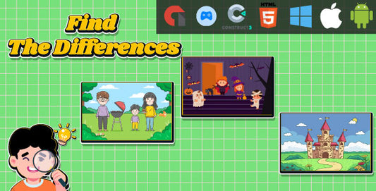 Find The 6 Differences - HTML5 Game - Web, Mobile and FB Instant games(C3p and HTML5)