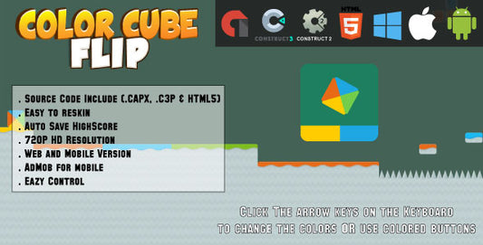 Color Cube Flip - HTML5 Game - Web & Mobile + AdMob (CAPX, C3p and HTML5)