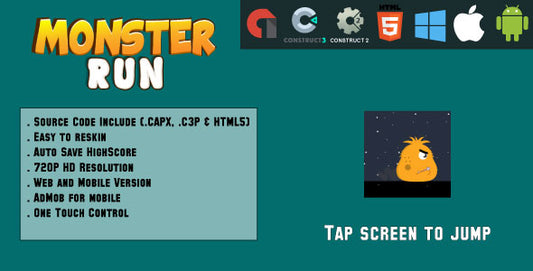 Monsters Run Adventure - HTML5 Game - Web & Mobile + AdMob (CAPX, C3p and HTML5)