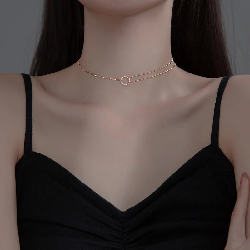 Gargantilla corta geométrica MODIAN, collar de plata de ley 925, estilo europeo, para mujer, joyería fina para fiestas