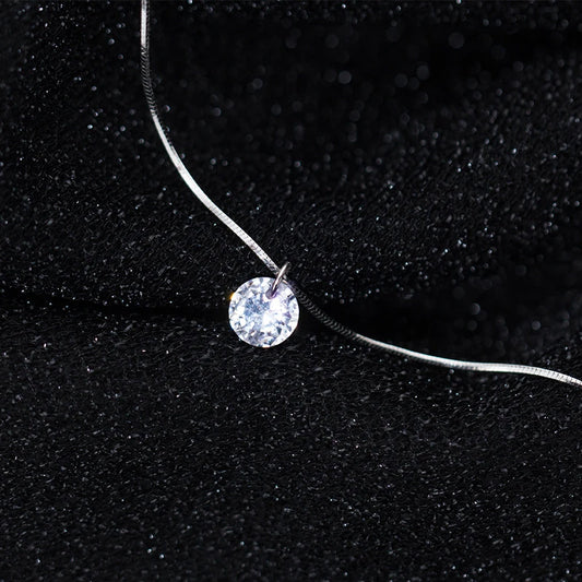 Collar con colgante redondo de circonita AAA deslumbrante de plata esterlina 925 pura de Modian para mujer, gargantilla de moda, joyería fina