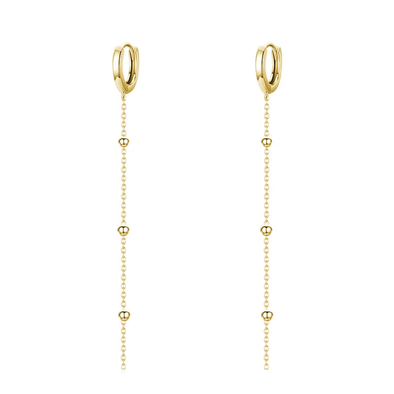Modian Exquisite Fashion Swing Long Tassel Drop Earring Real 925 Sterling Silver Charm Chain Dangle Earrings For Women Jewelry