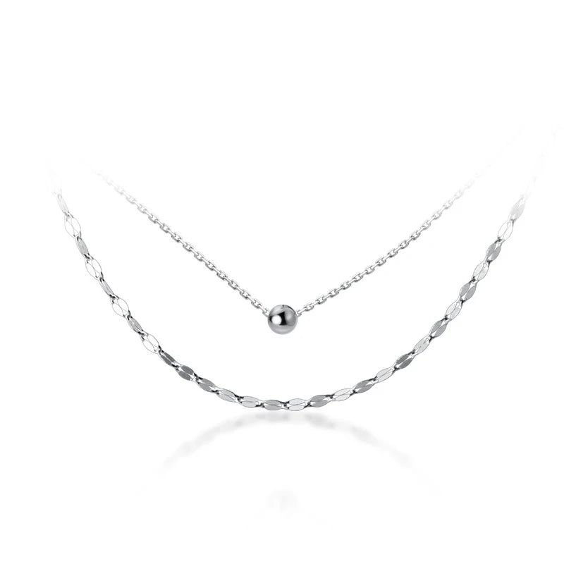 Modian 2025 New Design 925 Sterling Silver Double Layer Chokers Necklace for Women Geometric Necklace Korea Style Fine Jewelry