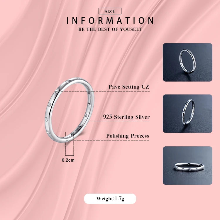 Anillo de compromiso de plata de ley 925 maciza para mujer, nuevo estilo, sencillo y a la moda, apilable, clásico, para Instagram