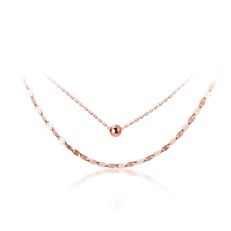 Modian 2025 New Design 925 Sterling Silver Double Layer Chokers Necklace for Women Geometric Necklace Korea Style Fine Jewelry