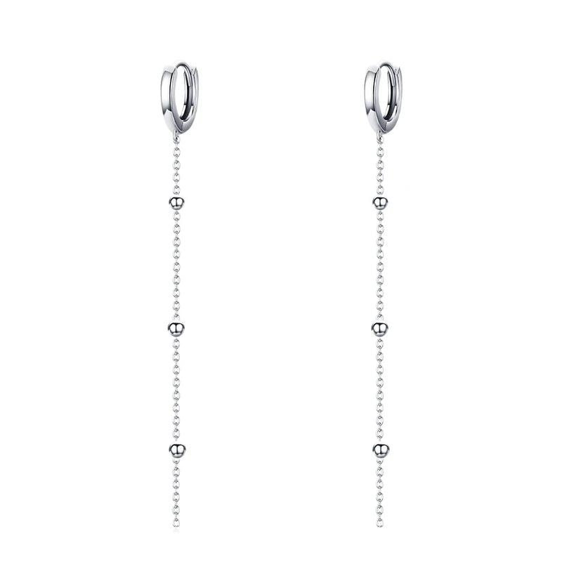 Modian Exquisite Fashion Swing Long Tassel Drop Earring Real 925 Sterling Silver Charm Chain Dangle Earrings For Women Jewelry