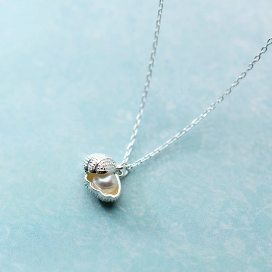 Modian New Solid 925 Sterling Silver Natural Freshwater Pearl Shell Fashion Necklace Pendants For Women Classic Charm Jewelry