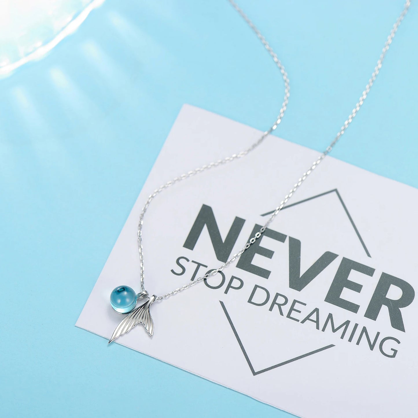 Collar MODIAN de plata de ley 925 con colgantes para mujer, joyería con cadena y lujosos accesorios de piedra de cristal de sirena.