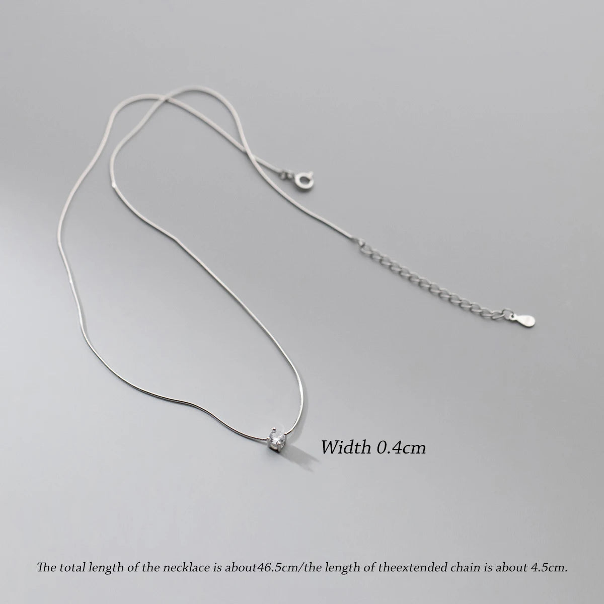 Collar MODIAN de plata de ley 925 con colgante de circonita cúbica transparente y redonda, cadena de serpiente para mujer, regalo de cumpleaños, joyería fina