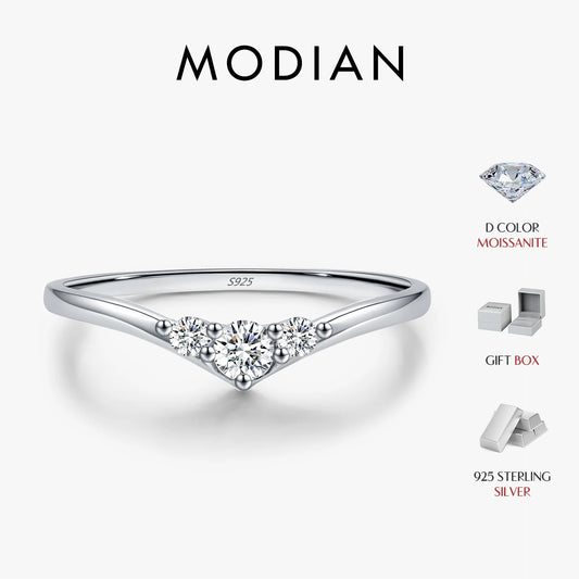 Anillo de moissanita MODIAN Simple Eternity de plata de ley 925, brillante, sencillo y fino, para mujer, joyería fina, regalo