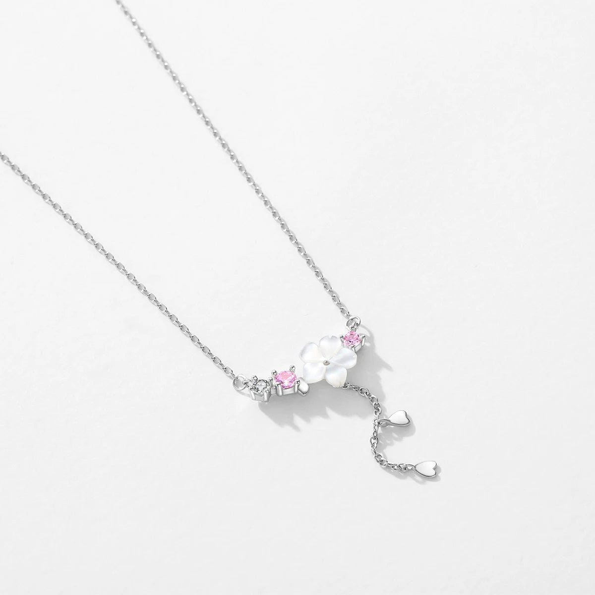 MODIAN Real 925 Sterling Silver Charm Shell Pearl Flower Pendant Necklace Elegant Neck Chain For Women Anniversary Fine Jewelry