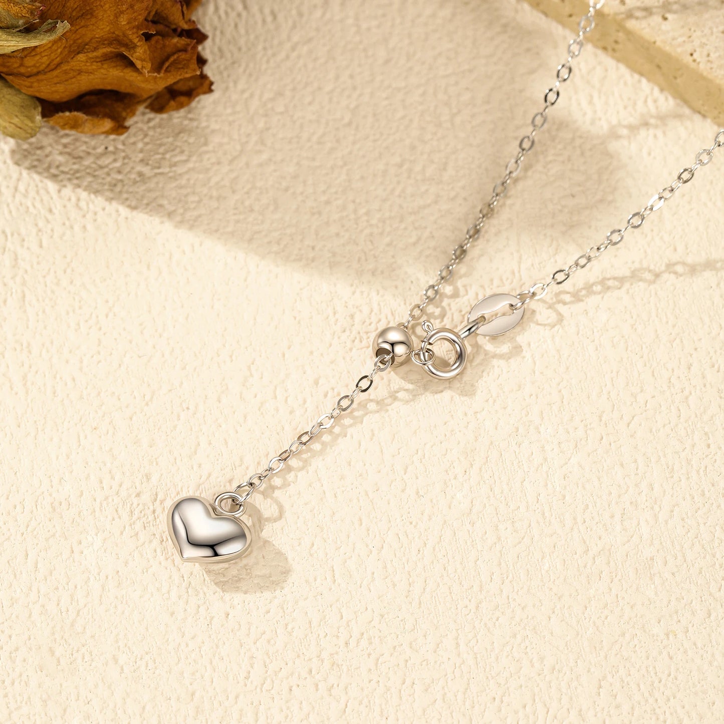 Gargantilla ajustable de moda MODIAN de plata de ley 925 con colgante de corazón apilable para mujer, joyería fina