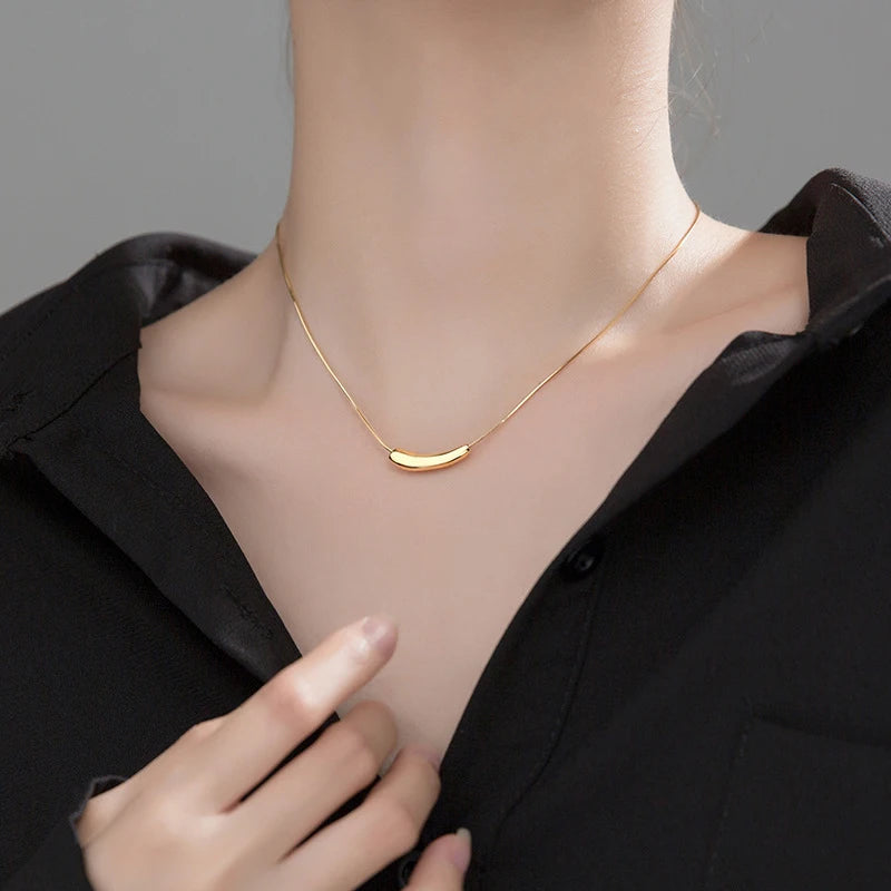 Modian Brands Classic Sliver Beads Fashion Pendant Necklace for Women 925 Sterling Silver Link Snake Chain Fine Jewelry Bijoux