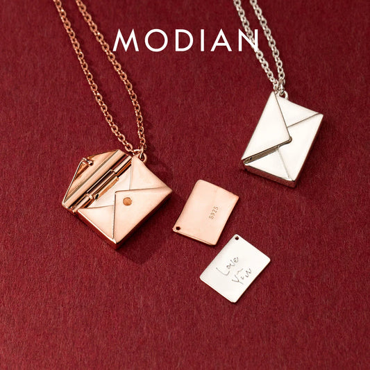 Modian New Design Romantic Lover Letter Pendants Sweet Charm 100% 925 Sterling Silver Envelope Fashion Pendant For Women Jewelry