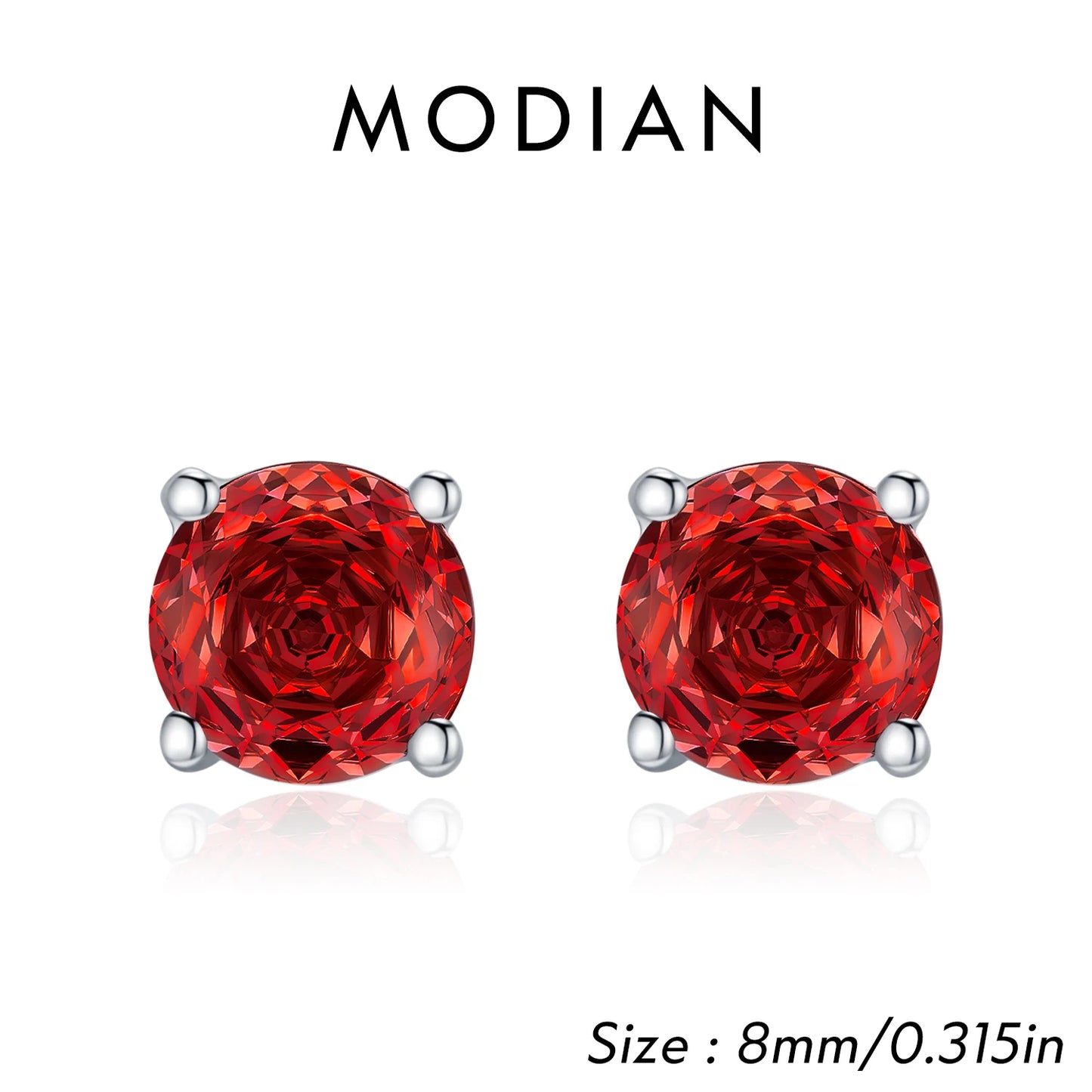 MODIAN Multicolor 925 Sterling Silver Rose Cut Round Zirconia Earrings Paraiba Color Fashion Stud Earrings For Women Jewelry