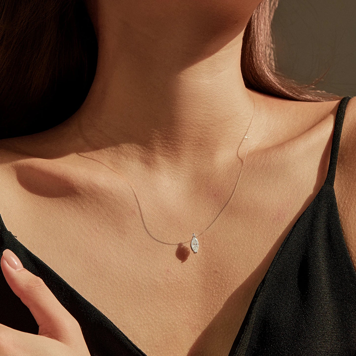 MODIAN Marquise Cut D Color Moissanite Choker Necklaces 925 Sterling Silver Fashion Pendant Necklace For Women Fine Jewelry Gift