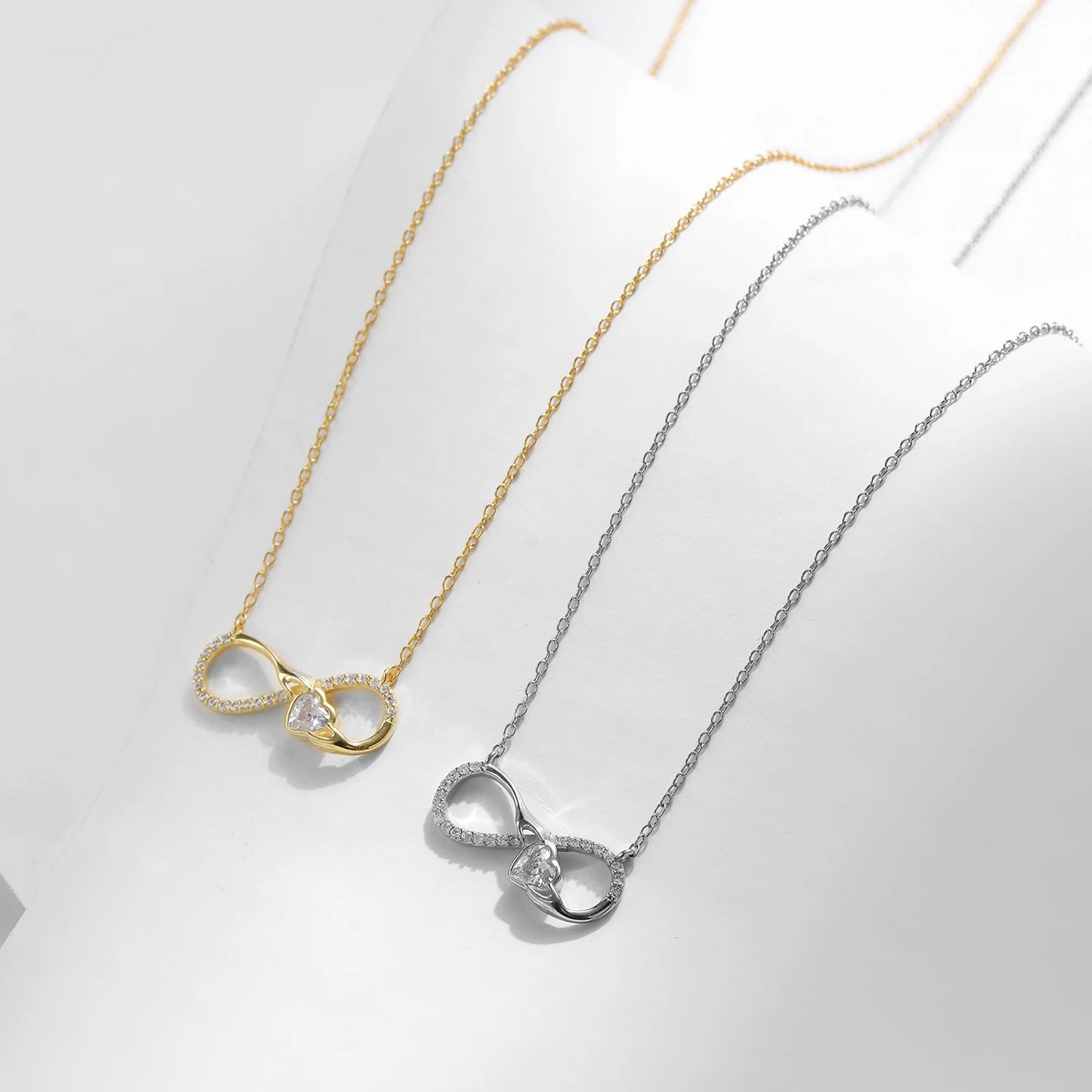 Collar MODIAN de plata de ley 925 con colgante de corazón de amor infinito y romántico para mujer, joyería de aniversario