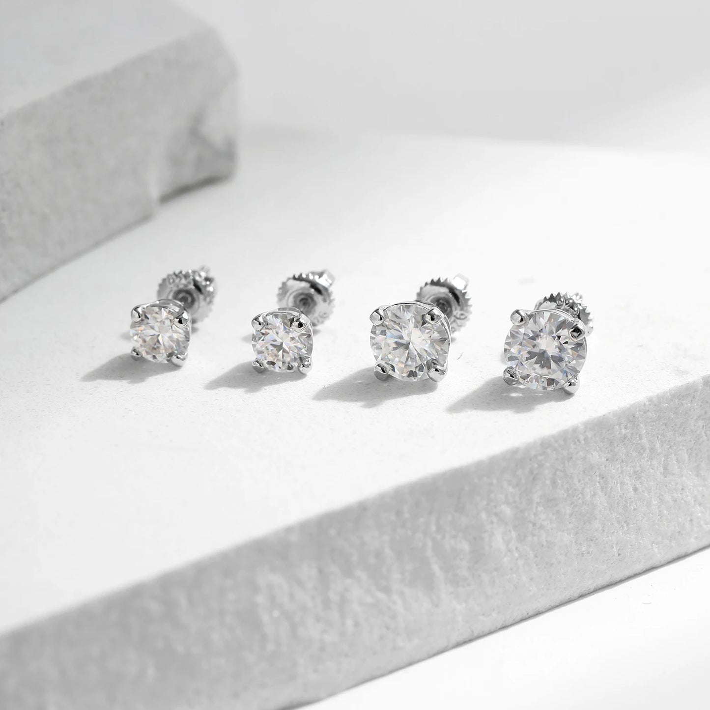 MODIAN D Color 1CT Moissanite Stud Earrings For Women 925 Sterling Silver 0.5CT Dazzling Lab Diamond Wedding Jewelry Gifts