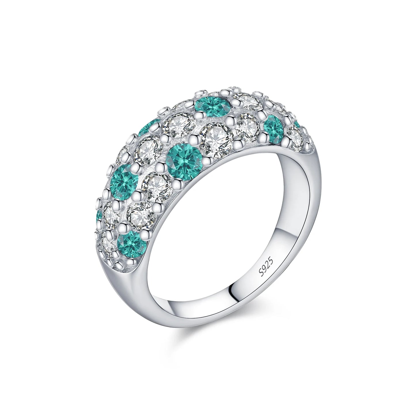 MODIAN Sparkle Green & Clear CZ Ring 925 Sterling Silver Elegant Fashion Signet Band Rings For Women Dasiy Fine Jewelry
