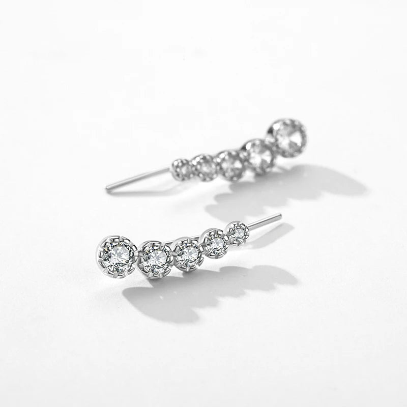 Modian 925 Sterling Silver Sparkling Wings Clear CZ Ear Studs Simple Stud Earrings For Women Original Wedding Fine Jewelry