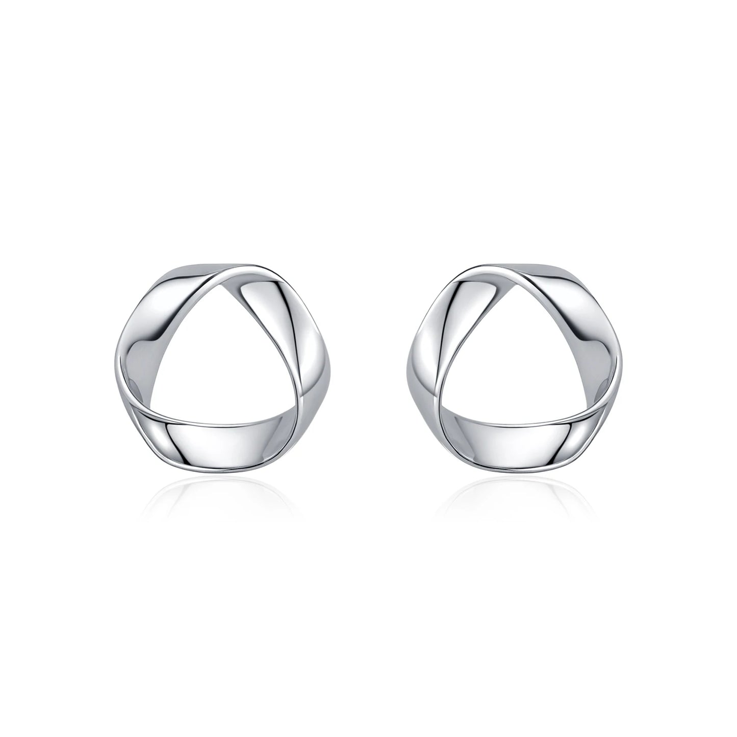 MODIAN 925 Sterling Silver Fashion Minimalist Wavy Metallic Stud Earrings For Men Women Daily Vacation Fine Jewelry