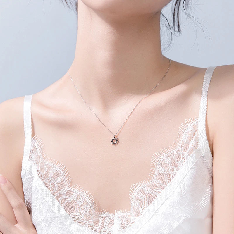 Modian Hot Sale Classic Sun God Necklace Fashion Charm 925 Sterling Silver Simple Lucky Pendants For Women Fine S925 Jewelry